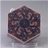 Image 1 : ROOKWOOD Production six-sided box, 1923, painted with floral motif on a pale purple ground. Tight li