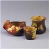 Image 1 : Three pieces of ROOKWOOD Standard Glaze; a small pitcher with butterfly handle, 1891, and two vessel