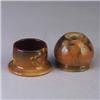 Image 1 : Two ROOKWOOD Standard Glaze pieces; an inkwell by Charles Dibowski, 1892, painted with dandelions (t
