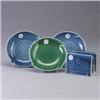 Image 1 : Four ROOKWOOD pieces; a glossy blue commemorative letter holder, 1956, two glossy blue commemorative