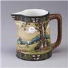 Image 1 : NIPPON porcelain pitcher painted with country landscape. Stmaped mark. Minor losses to enamel. 5 1/2