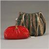 Image 1 : Two JUDITH LEIBER snakeskin purses: one in red with onyx and carnelian cabouchon clasp, and one of r