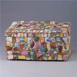 French pique-assiette hinged box with central floral motif. Minor nicks. Unmarked. 8" x 16" Est.  30