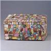 Image 1 : French pique-assiette hinged box with central floral motif. Minor nicks. Unmarked. 8" x 16" Est.  30