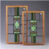 Image 1 : Ten leaded glass windows in the Arts & Crafts style, two measuring 16 1/2" high, two meauring 22 1/2