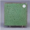 Image 1 : GRUEBY 5 1/2" square tile covered in a fabulous variegated green glaze. 1/2" chip to one edge. Marke