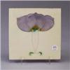 Image 1 : English tile with stylized purple blossom and leaves on an ivory ground. Several nicks to edges. Mar