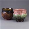 Image 1 : Two jardinieres, one VANCE FAIENCE by F. Lorber with sunflowers in as-is condition, the other ROSEVI