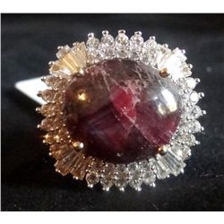14k Plated Women's Ruby & Sapphire Ring