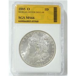 1885-O Morgan Silver Dollar SGS MS66