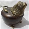 Image 2 : Vintage Round Lion Jewelry Box