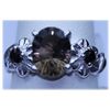 Image 1 : 22.00 CTW SMOKY TOPAZ RING .925 STERLING SILVER