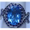 Image 1 : 31.15 CTW BLUE TOPAZ AND SAPPHIRE RING .925 STERLING SI