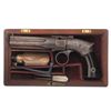 Image 1 : Cased Engraved Robbins & Lawrence Percussion Pepperbox