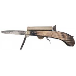 Fine Unmarked Percussion Knife Pistol