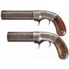 Image 1 : Collector's Lot of Two Scarce Engraved Thomas Bacon Single Action Underhammer Percussion Pepperboxes