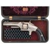 Image 1 : Full Silver Plated Inscribed Smith & Wesson Model Number One 1st Issue 5th Type Revolver with Gutta