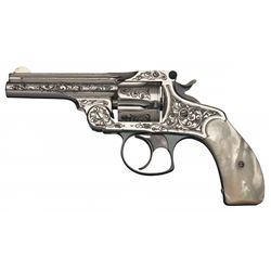 Jacob Glahn Engraved Smith & Wesson 3rd Model .38 Double Action Revolver with Inscription and Pearl