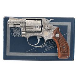 Extraordinary Documented Engraved and Gold Inlaid Smith & Wesson Model 60 Double Action Revolver Pho