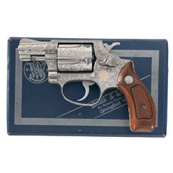 Extraordinary Documented Engraved and Gold Inlaid Smith & Wesson Model 60 Double Action Revolver Pho