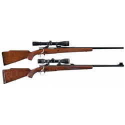 Collector's Lot of Two Belgian Browning Safari Grade High Power Rifles with Leupold Scopes