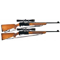 Collector's Lot of Two Excellent Early Belgian Browning BAR Semi-Automatic Rifles with Leupold Scope