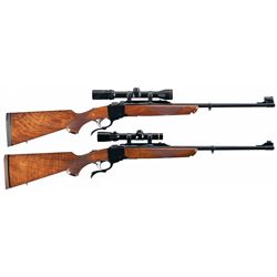 Collectors Lot of Two Excellent Ruger Model No.1 Single Shot Rifles with Scopes