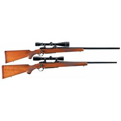 Two Ruger Model 77R Bolt Action Rifles with Scopes