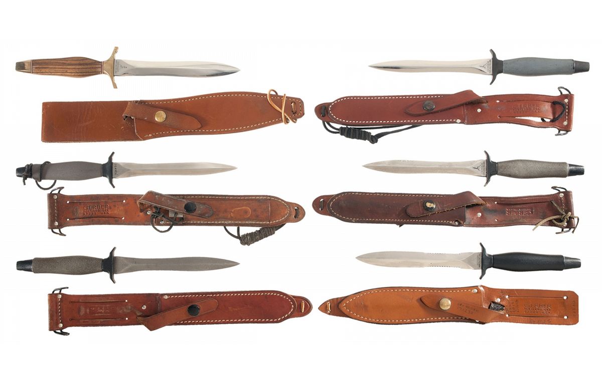 Six Gerber Knives with Sheaths
