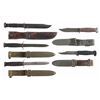 Image 1 : Five World War II U.S. Military Knives with Sheaths