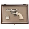 Image 1 : Cased Nickel Colt Third Generation Sheriff's Model Single Action Revolver with Ivory Grip