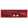 Image 1 : Colt Winchester Commemorative Set with Shared Display Case and Commemorative Medallions and Boxes