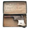 Image 1 : Very Fine Factory Engraved Silver Plated Remington No. 1 Vest Pocket Pistol with Original Box and Pe