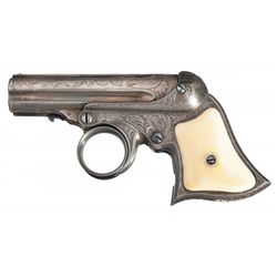 Magnificent Factory Etched and Engraved Remington Arms Elliot 5-Shot Ring Trigger Pepperbox Pistol w