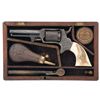 Image 1 : Cased Factory Engraved Bliss & Goodyear Percussion Revolver with Magnificent Raised Relief Carved Iv