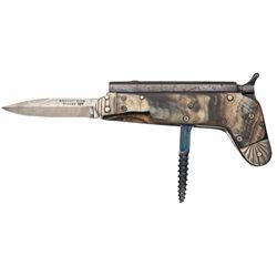 Unique Zimerman Marked Percussion Knife Pistol with Horn Scales
