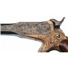 Image 2 : Rare Factory Patriotic Engraved Lindsay Two Shot Pocket Pistol with Original Box and Accessories