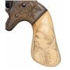 Image 2 : Cased Factory Engraved Brooklyn Arms Slocum Front Loading Pocket Pistol with Raised Carved Ivory Gri