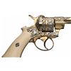 Image 3 : Magnificent Rosewood Cased Exhibition Grade Large French Pinfire Revolver with Ivory Grips and Acces