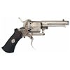 Image 2 : Spectacular Engraved Miniature European Pinfire Double Action Revolver with Fitted Leather Pipe Case