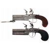 Image 1 : Collector's Lot of Two European Over/Under Flintlock Pistols