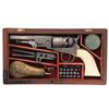 Image 1 : Cased and Engraved Colt Model 1862 Pocket Navy Revolver with Ivory Grip