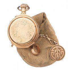 Historic Gold Pocket Watch and Ring Belonging to Colorado Pioneer William V. Tascher