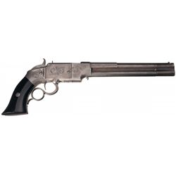 Desirable Smith & Wesson Lever Action, Large Frame, Type I, Repeating Pistol with Factory Letter