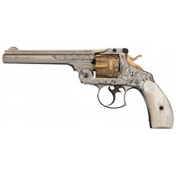 Magnificent Exhibition Quality Factory Engraved Nickel and Gold Plated Smith & Wesson New Model .44