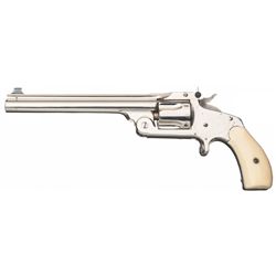 Spectacular Smith & Wesson 38 Single Action Target Revolver with Rare 6 Inch Barrel and Ivory Grips