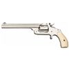 Image 1 : Spectacular Smith & Wesson 38 Single Action Target Revolver with Rare 6 Inch Barrel and Ivory Grips