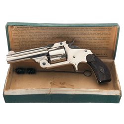 Outstanding Smith & Wesson 38 Single Action 2nd Model Revolver with Rare Mottled Grips and Factory B