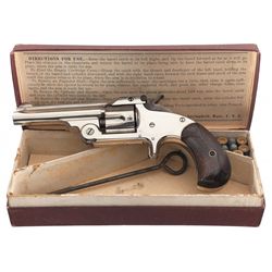 Smith & Wesson Model 1 1/2 32 Centerfire Single Action Revolver with Rare Red Mottled Grips and Orig