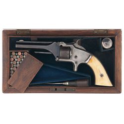 Attractive Cased Smith & Wesson Model Number One 2nd Issue Revolver with Ivory Grips and Accessories
